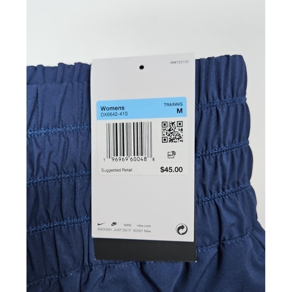 Nike Dri-FIT Womens Blue High Rise Lined Training Shorts Pockets Size Medium NWT - Picture 4 of 10